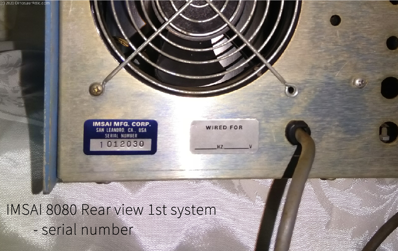 <b>IMSAI 8080 Rear view 1st system - serial number</b>