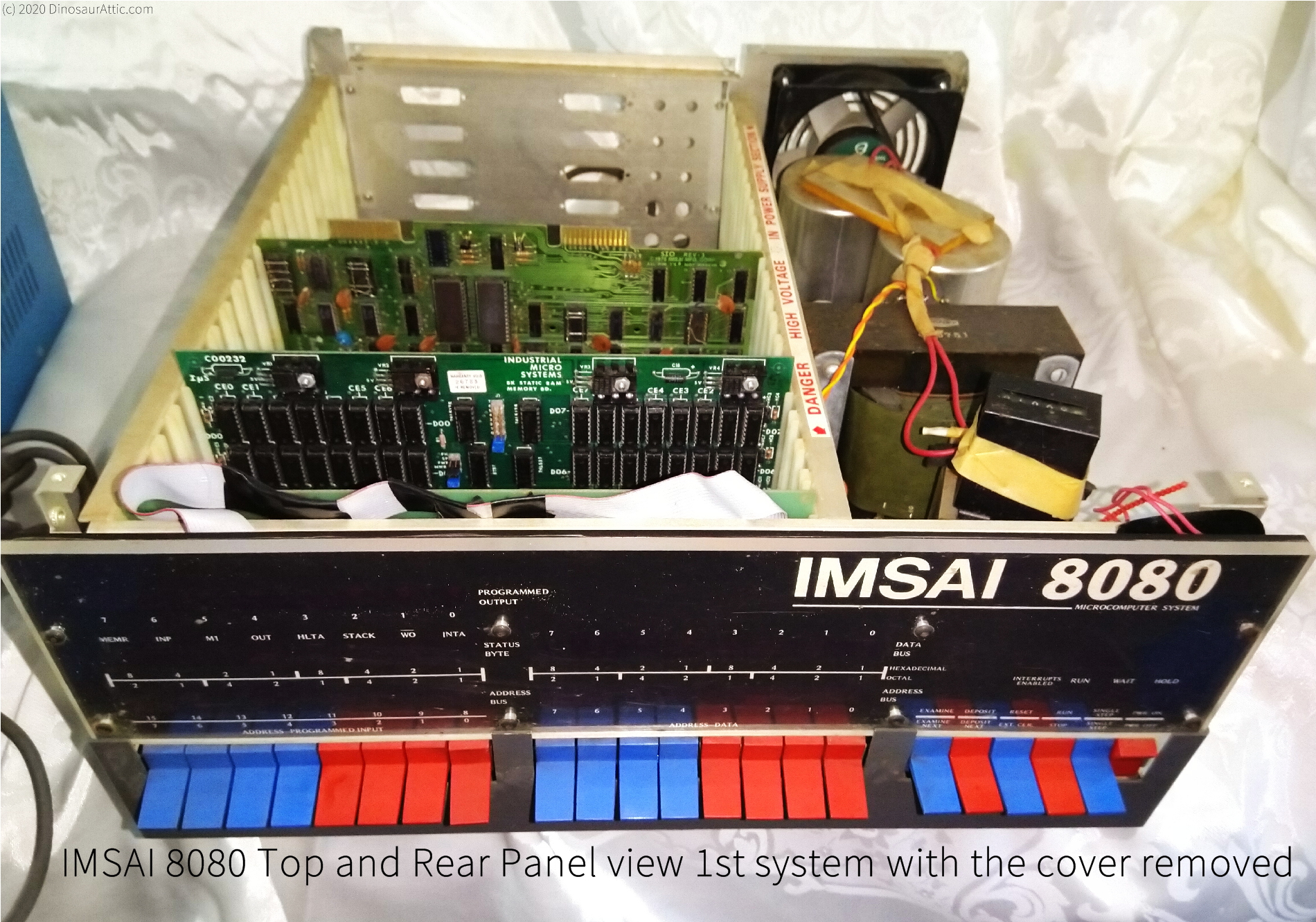<b>IMSAI 8080 Top and Rear Panel view 1st system with the cover removed</b>